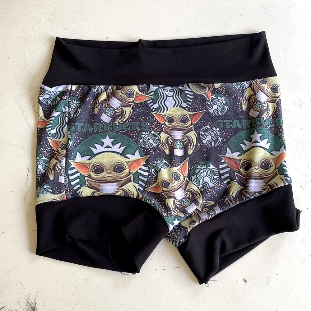 baby yoda starbucks dance shorts